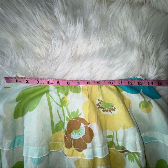 Floral Boho Cotton Flowy Midi Skirt Size S Cottagecore Whimsical A-Line Beach - Picture 9 of 11